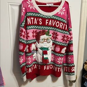 Festive Holiday Sweater with Santa Design